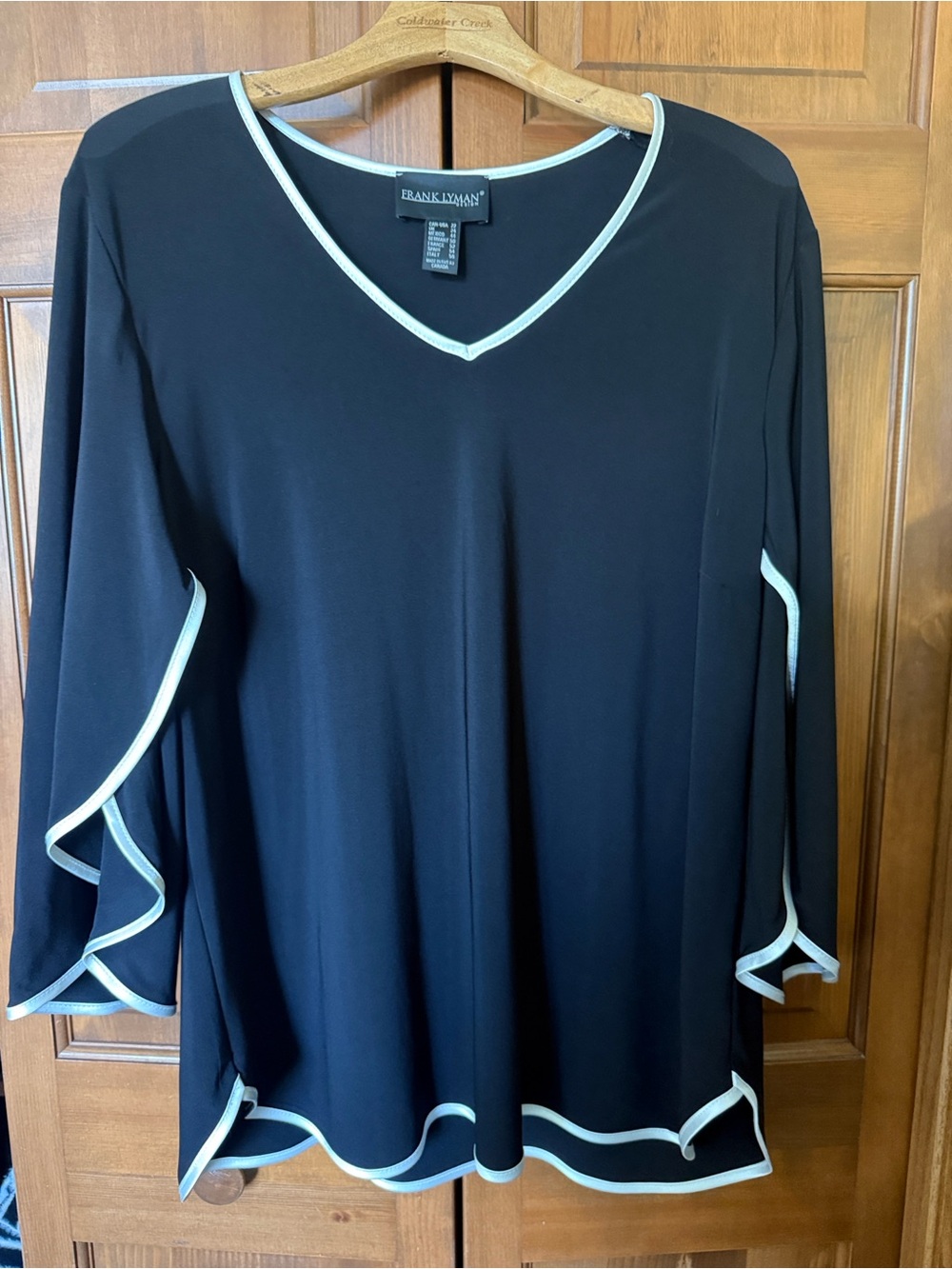 Frank Lyman Design Black Tunic with Cream Trim